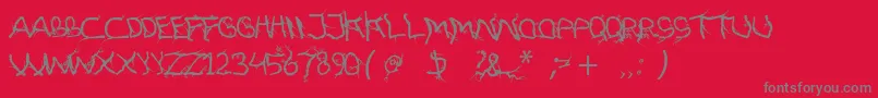 FtfHutanAkarasiana Font – Gray Fonts on Red Background