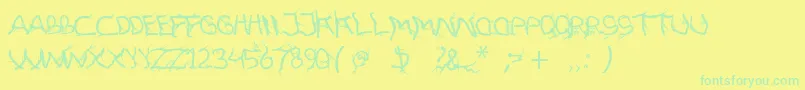 FtfHutanAkarasiana Font – Green Fonts on Yellow Background