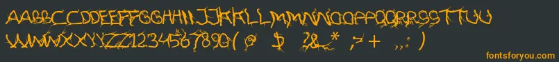FtfHutanAkarasiana Font – Orange Fonts on Black Background
