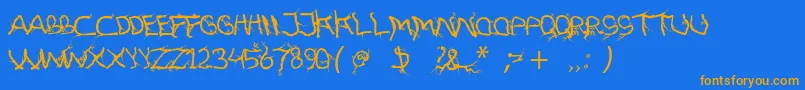 FtfHutanAkarasiana Font – Orange Fonts on Blue Background