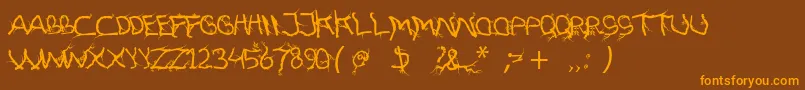 FtfHutanAkarasiana Font – Orange Fonts on Brown Background