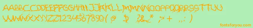 FtfHutanAkarasiana Font – Orange Fonts on Green Background
