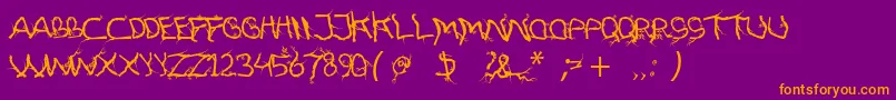 FtfHutanAkarasiana Font – Orange Fonts on Purple Background