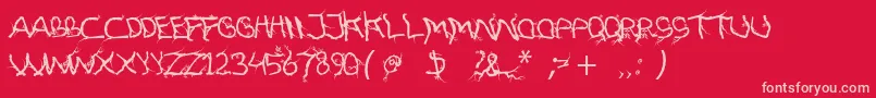 FtfHutanAkarasiana Font – Pink Fonts on Red Background
