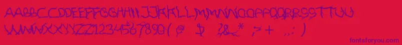 FtfHutanAkarasiana Font – Purple Fonts on Red Background