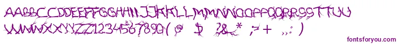 FtfHutanAkarasiana Font – Purple Fonts on White Background