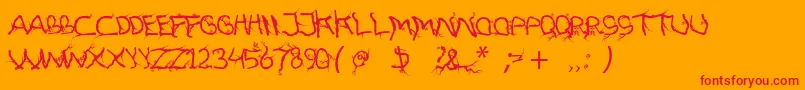 FtfHutanAkarasiana Font – Red Fonts on Orange Background