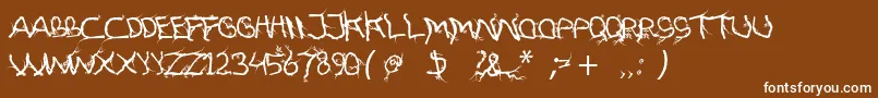 FtfHutanAkarasiana Font – White Fonts on Brown Background