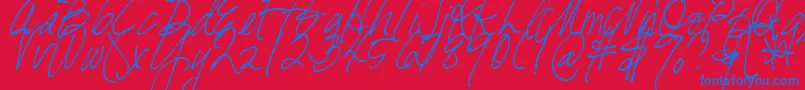 DjbFreshStart Font – Blue Fonts on Red Background