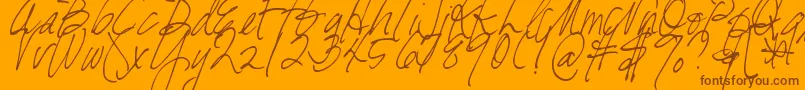 DjbFreshStart Font – Brown Fonts on Orange Background