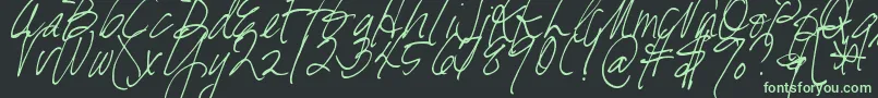 DjbFreshStart Font – Green Fonts on Black Background