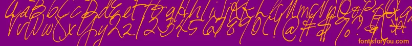 DjbFreshStart Font – Orange Fonts on Purple Background