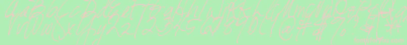 DjbFreshStart Font – Pink Fonts on Green Background