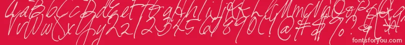DjbFreshStart Font – Pink Fonts on Red Background