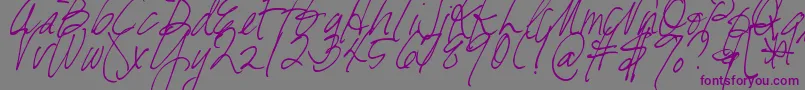 DjbFreshStart Font – Purple Fonts on Gray Background