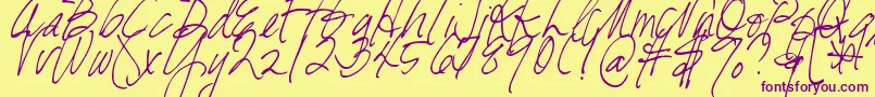 fuente DjbFreshStart – Fuentes Moradas Sobre Fondo Amarillo