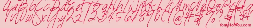 DjbFreshStart Font – Red Fonts on Pink Background