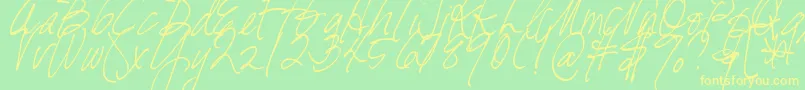 More about DjbFreshStart Font DjbFreshStart Font – Yellow Fonts on Green Background