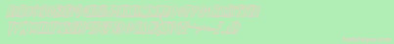 Wolfsbane2iiengraveital Font – Pink Fonts on Green Background