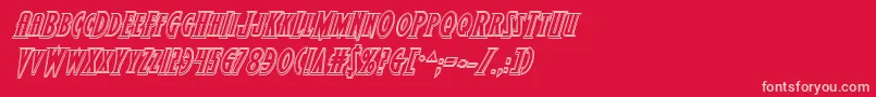 Wolfsbane2iiengraveital Font – Pink Fonts on Red Background