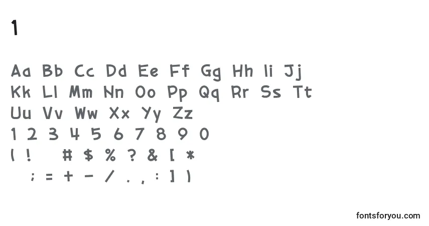 Schriftart 1 – Alphabet, Zahlen, spezielle Symbole