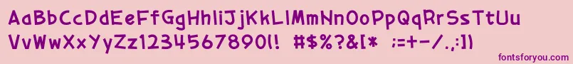 1 Font – Purple Fonts on Pink Background