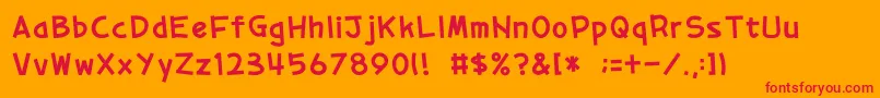 フォント1 – オレンジの背景に赤い文字