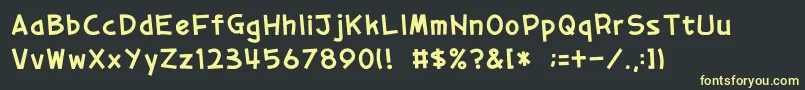 1 Font – Yellow Fonts on Black Background