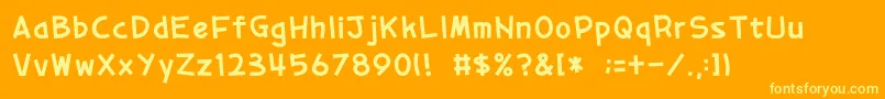 1-Schriftart – Gelbe Schriften auf orangefarbenem Hintergrund
