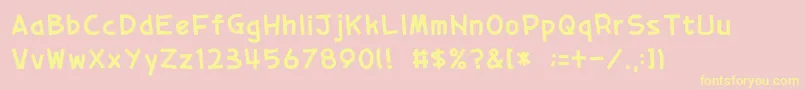 Fonte 1 – fontes amarelas em um fundo rosa