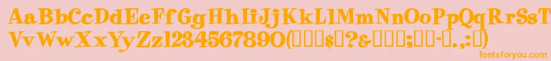 フォントEppingersskBold – オレンジの文字がピンクの背景にあります。