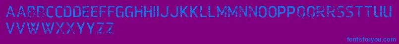 VtksMonday-Schriftart – Blaue Schriften auf violettem Hintergrund