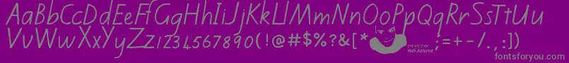 Kiwischoolhandwritingregular Font – Gray Fonts on Purple Background