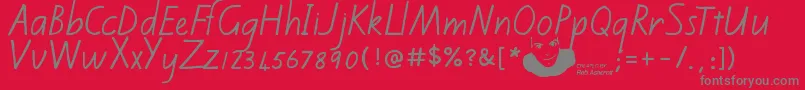 Kiwischoolhandwritingregular Font – Gray Fonts on Red Background
