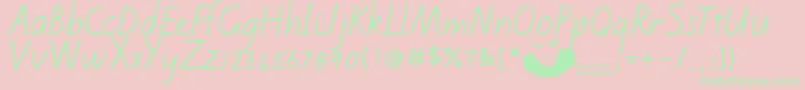 Kiwischoolhandwritingregular-Schriftart – Grüne Schriften auf rosa Hintergrund