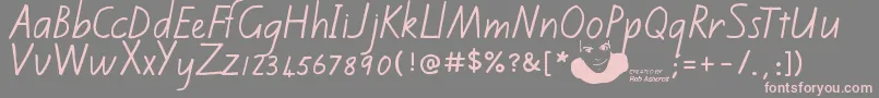 Kiwischoolhandwritingregular Font – Pink Fonts on Gray Background