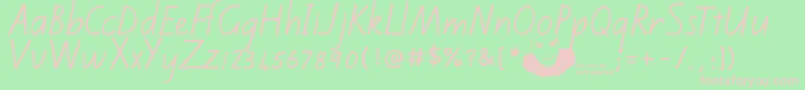 Kiwischoolhandwritingregular Font – Pink Fonts on Green Background