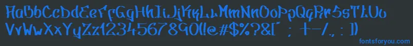 Type2 Font – Blue Fonts on Black Background