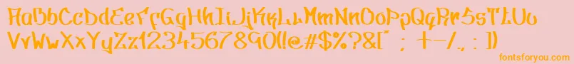 Type2 Font – Orange Fonts on Pink Background