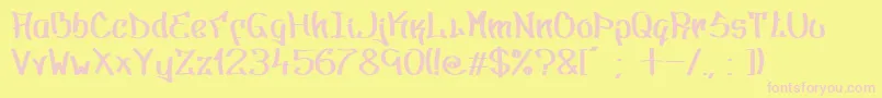 Type2 Font – Pink Fonts on Yellow Background