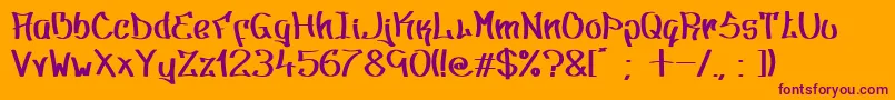 フォントType2 – オレンジの背景に紫のフォント
