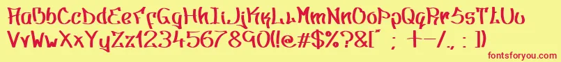 Type2 Font – Red Fonts on Yellow Background