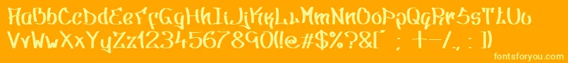 Type2 Font – Yellow Fonts on Orange Background