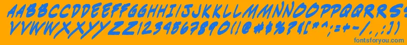 Indiksbi0 Font – Blue Fonts on Orange Background