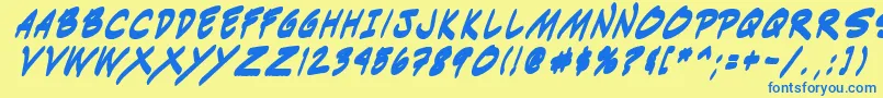 Indiksbi0 Font – Blue Fonts on Yellow Background