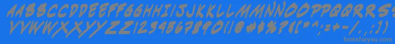 フォントIndiksbi0 – 青い背景に灰色の文字