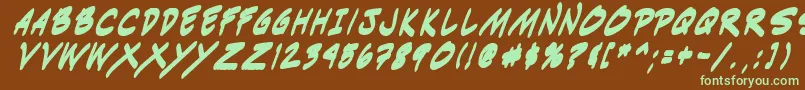 Indiksbi0 Font – Green Fonts on Brown Background