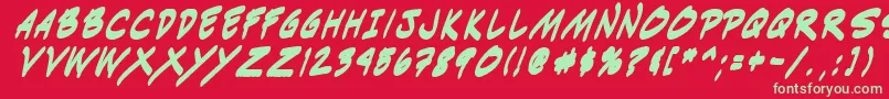 Indiksbi0 Font – Green Fonts on Red Background