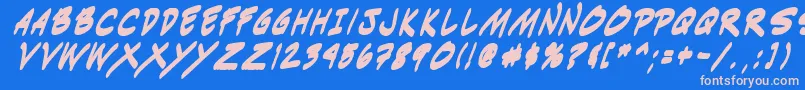 Indiksbi0 Font – Pink Fonts on Blue Background