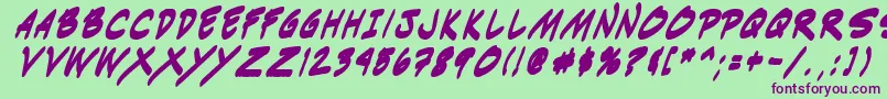 Indiksbi0 Font – Purple Fonts on Green Background